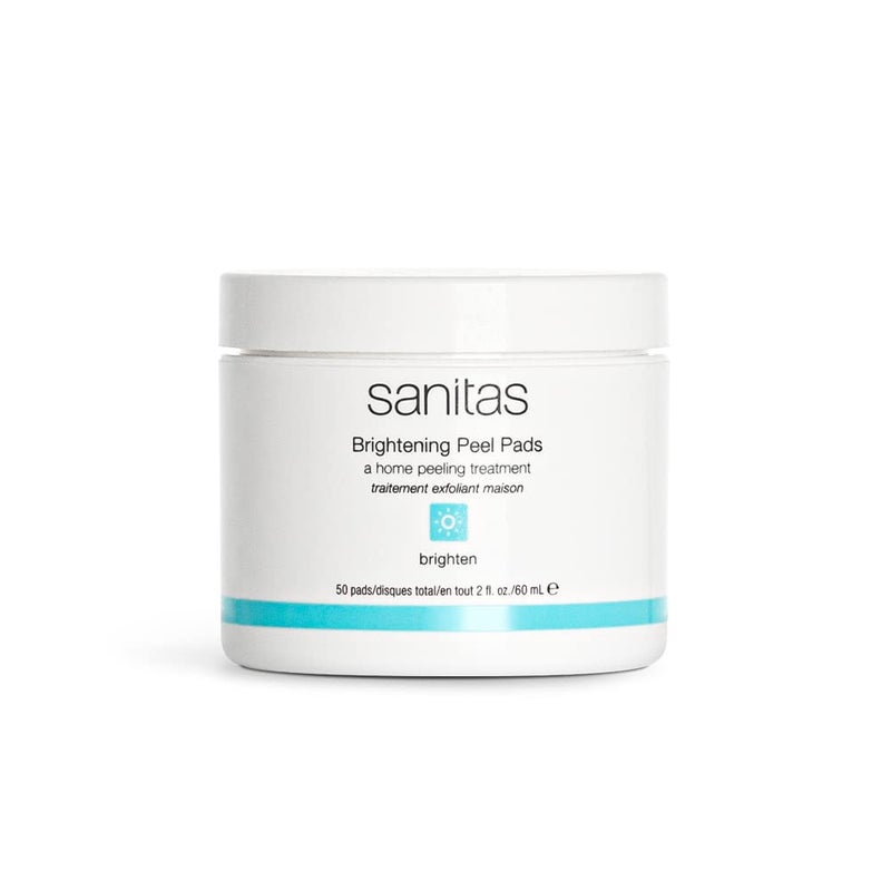 Sanitas Skincare Brightening Peel Pads Home Peeling Treatment With Lactic Glycolic and Salicylic Acids Exfoliating Treatment 50 Pads  2 Ounces
